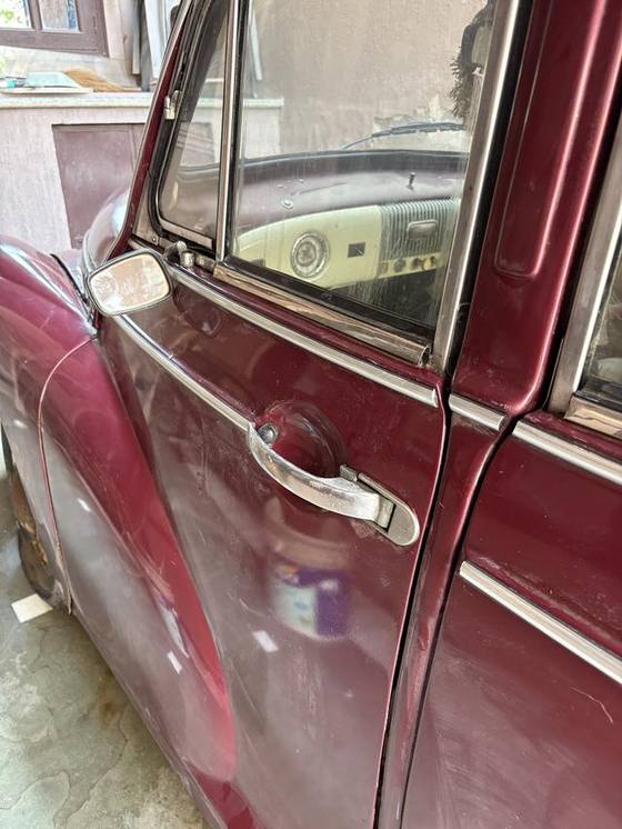 Chrome door handle and window frame